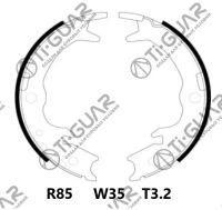 Тормозные колодки ( КОМПЛЕКТ 4ШТ. РУЧНОГО ТОРМОЗА) TG-0570/FN0570* Ti·GUAR