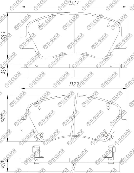 Тормозные колодки TG-0023/PN8019 * Ti·GUAR Тормозные колодки TG-0023/PN8019 * Ti·GUAR